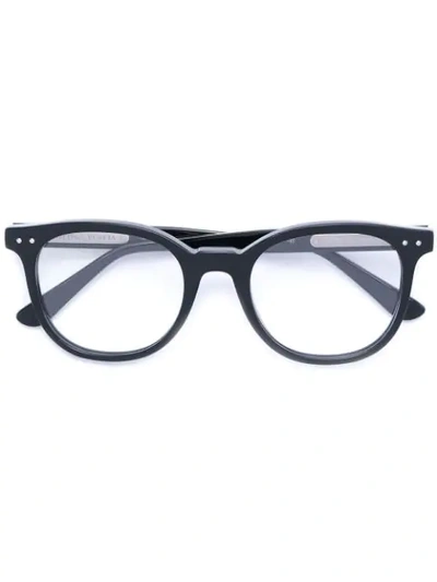 Shop Bottega Veneta Eyewear Round Frame Glasses - Black
