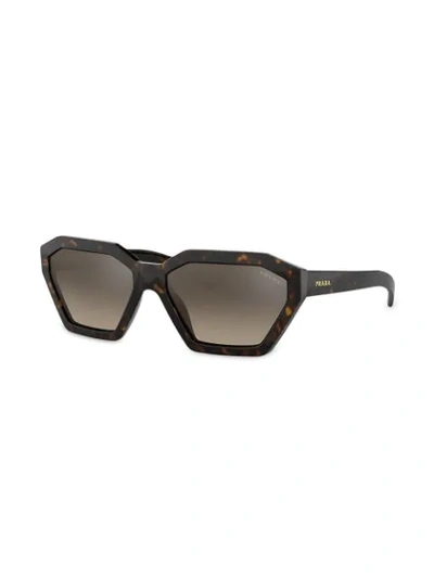 Shop Prada Disguise Geometric Sunglasses In Brown