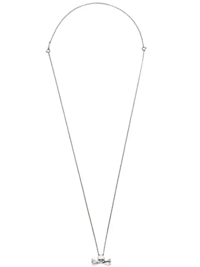 Shop Ugo Cacciatori Skull And Crossbone Pendant Necklace In Metallic