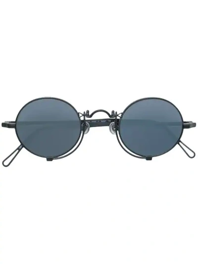 Matsuda Round-frame Silver-tone And Acetate Sunglasses In Black