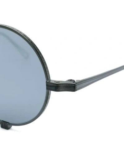 Matsuda Round-frame Silver-tone And Acetate Sunglasses In Black
