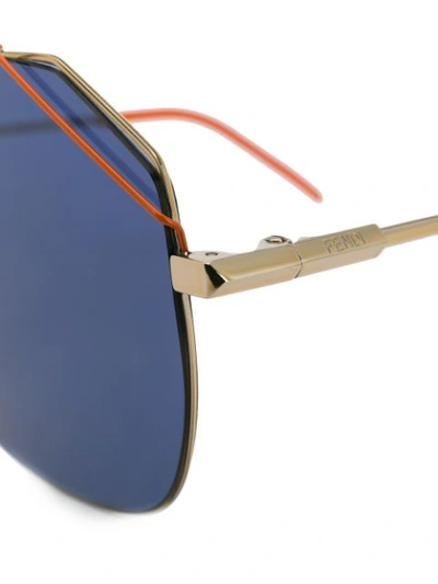 Shop Fendi Oversized Aviator Sunglasses In Orange