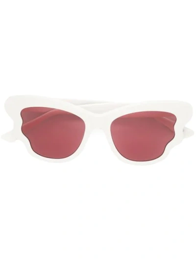 Shop Mcq By Alexander Mcqueen Check Detail Sunglasses In White