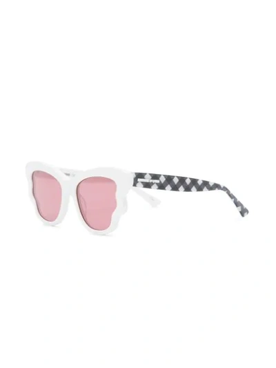 Shop Mcq By Alexander Mcqueen Check Detail Sunglasses In White