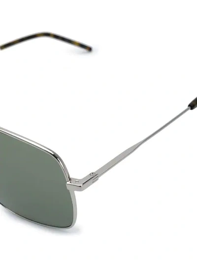Shop Saint Laurent Square Frame Sunglasses In Silver