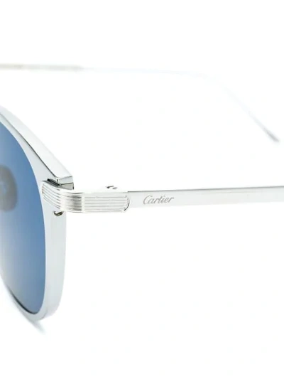Shop Cartier C Décor Sunglasses In Metallic