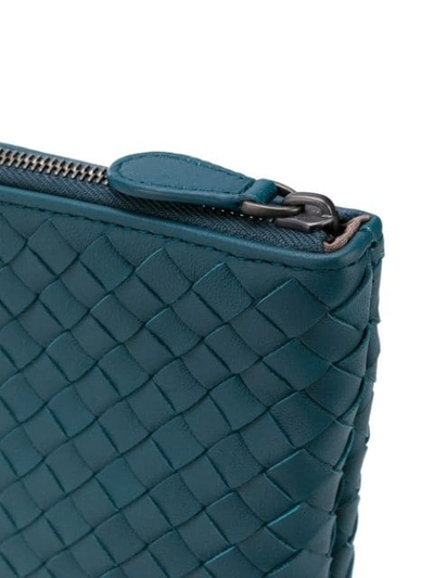 Shop Bottega Veneta Intrecciato Leather Make Up Bag In Blue