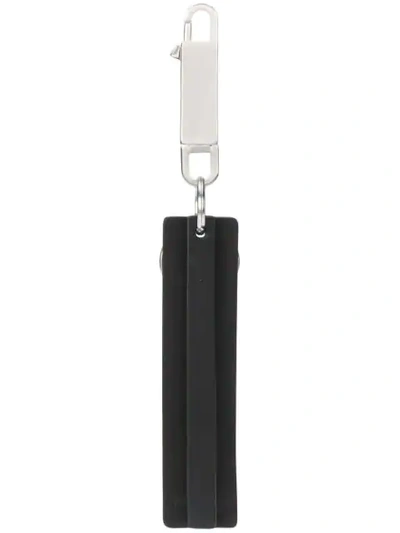 Shop Rick Owens Leather Keychain - Black