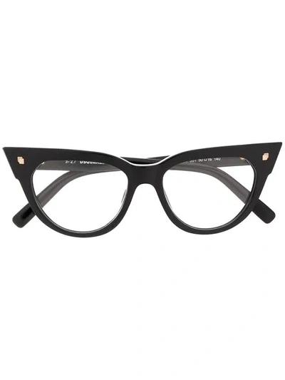 Shop Dsquared2 Cat Eye Glasses In Black