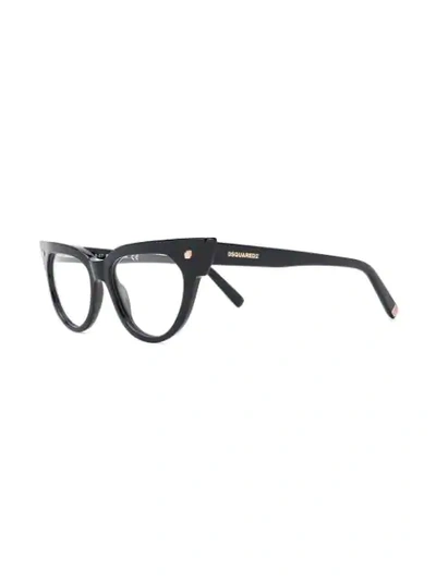 Shop Dsquared2 Cat Eye Glasses In Black
