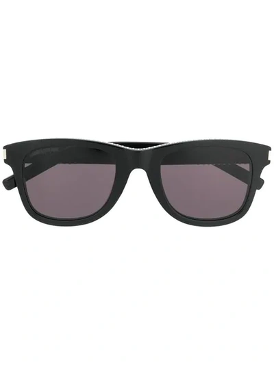 Shop Saint Laurent Studded Sunglasses In Black