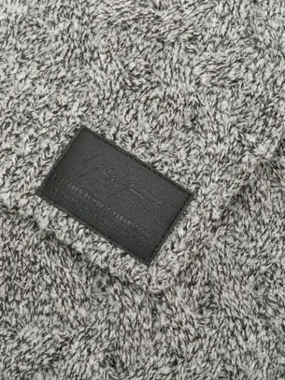 Shop Yohji Yamamoto Braided Scarf In Grey