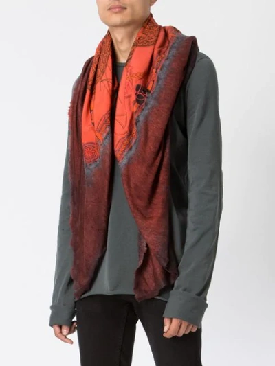 Shop Avant Toi Printed Square Scarf - Red