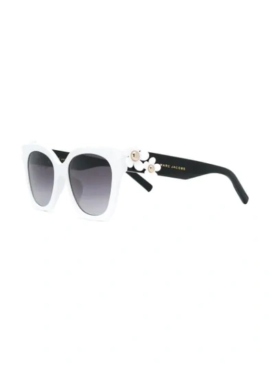 Shop Marc Jacobs Eyewear Embellished Frame Sunglasses - Black