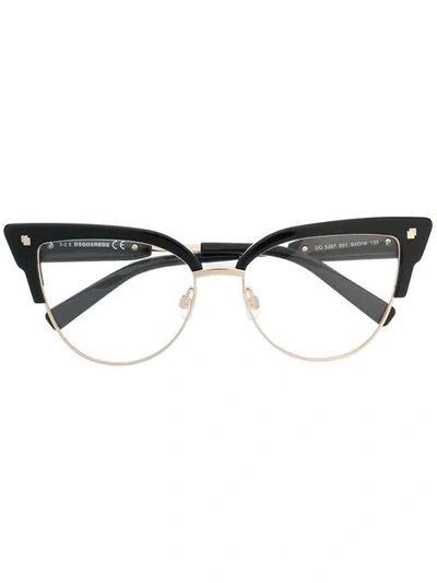 Shop Dsquared2 Cat Eye Glasses In 001 Black