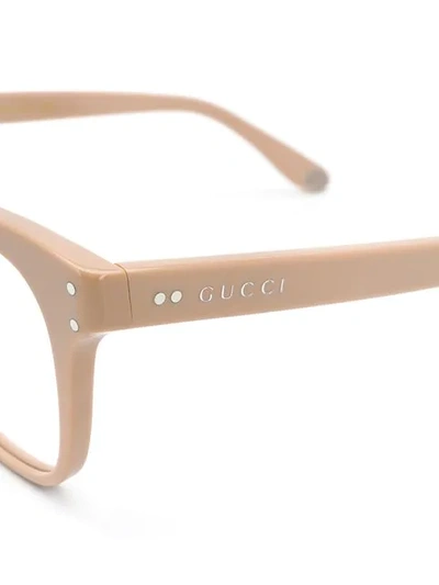 GUCCI EYEWEAR CLASSIC MASS-SHAPE GLASSES - 大地色