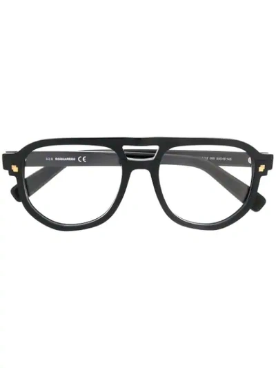 DSQUARED2 EYEWEAR 超大款眼镜 - 黑色