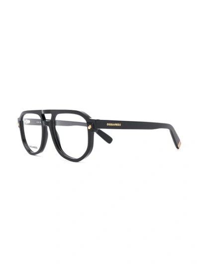 Shop Dsquared2 Oversized Glasses In Black