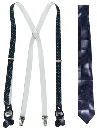 Shop Fefè Glamour Pochette Fefè Tie Braces Set - Blue