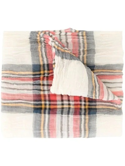 Forme D'expression Keith Tartan Scarf In Brown