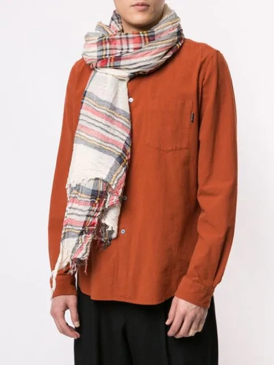 Forme D'expression Keith Tartan Scarf In Brown