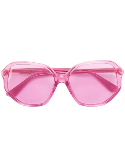 Shop Gucci Oversized Transparent Sunglasses In Pink