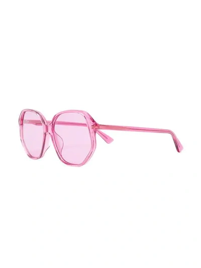 Shop Gucci Oversized Transparent Sunglasses In Pink