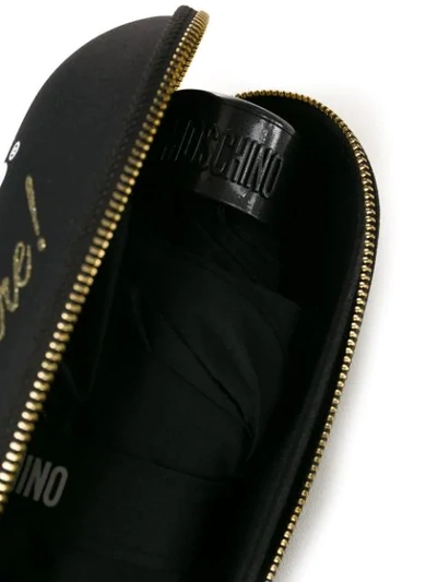 Shop Moschino Couture Print Umbrella In Black