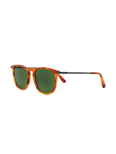 Shop Bottega Veneta Havana Acetate Sunglasses In 2985 -havana/havana-green
