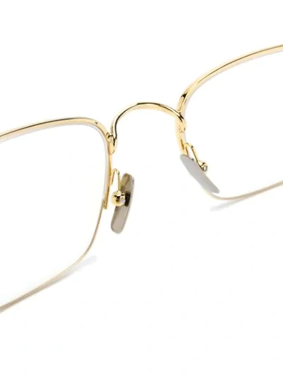 Shop Brioni Square Frame Glasses In Metallic