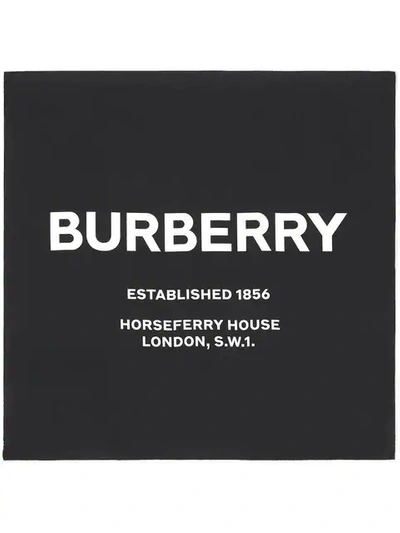 Shop Burberry Horseferry Print Square Scarf In Black