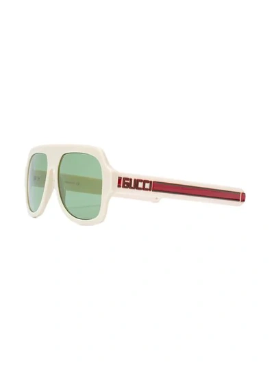 Shop Gucci Aviator-style Tinted Sunglasses In Neutrals