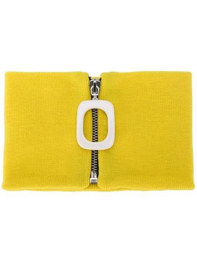 Shop Jw Anderson Zipped Neckband In Yellow