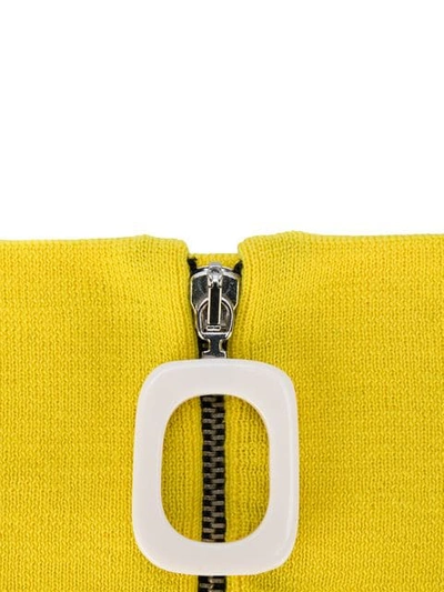 Shop Jw Anderson Zipped Neckband In Yellow