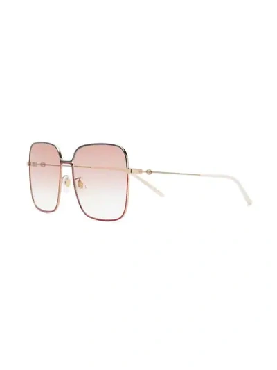 Shop Gucci Oversized Gradient Sunglasses In White