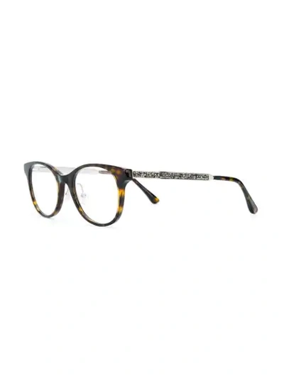 Shop Jimmy Choo Tortoiseshell Glasses In Brown