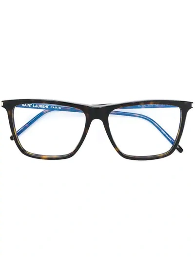 Shop Saint Laurent Classic Sl 260 Eyeglasses In Brown