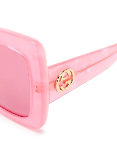 Shop Gucci Eckige Brille In Pink
