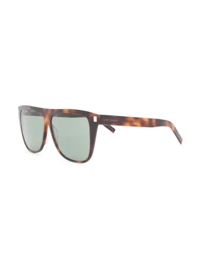 Shop Saint Laurent Sl1 Slim Sunglasses In Brown