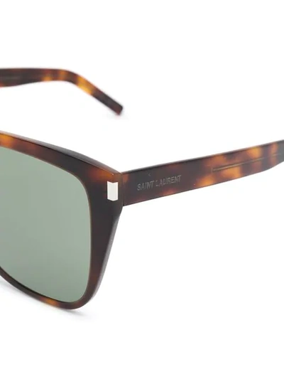Shop Saint Laurent Sl1 Slim Sunglasses In Brown