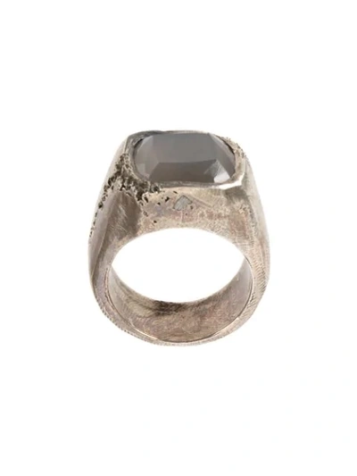 Shop Tobias Wistisen Moon Stone Embellished Ring In Metallic