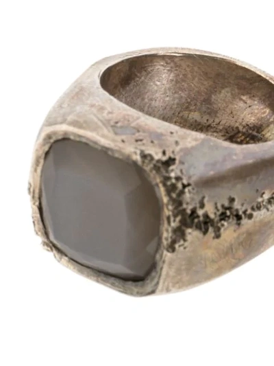 Shop Tobias Wistisen Moon Stone Embellished Ring In Metallic