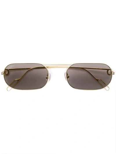 Shop Cartier Square Tinted Sunglasses In Gold