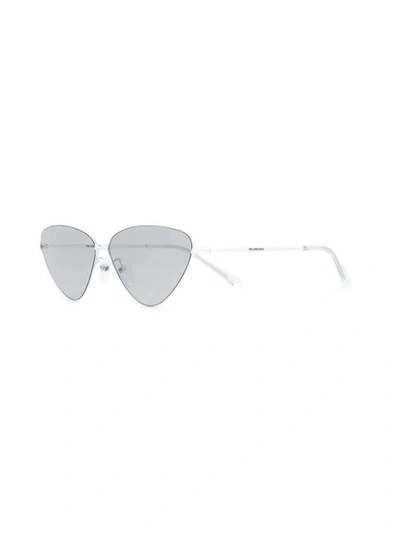 Shop Balenciaga Silver Invisible Cat Sunglasses