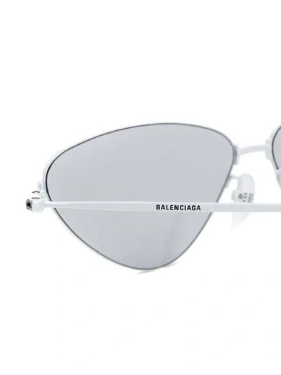 Shop Balenciaga Silver Invisible Cat Sunglasses