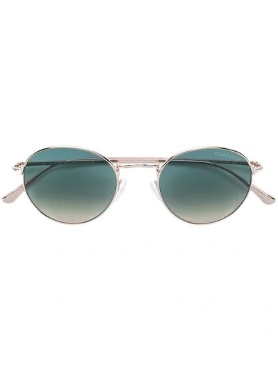 Shop Tom Ford Round Sunglasses In Metallic
