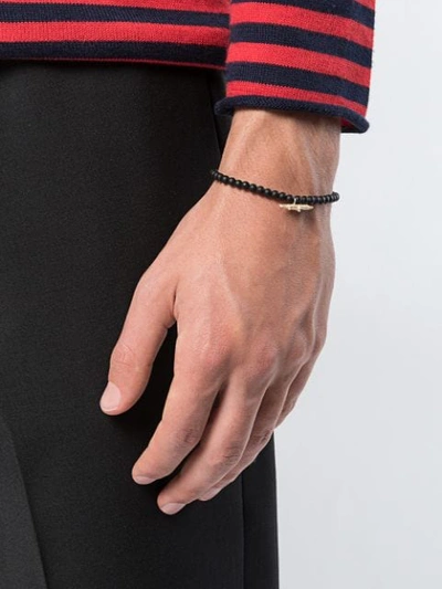 Shop Luis Morais Medium Croc Spacer Bracelet In Black