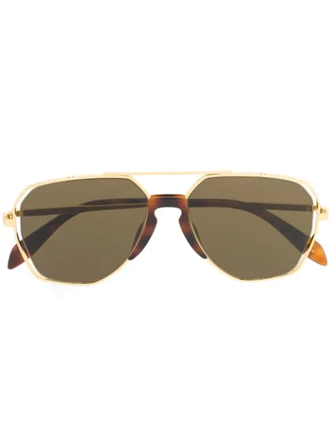 Alexander Mcqueen Eyewear Geometric Shaped Sunglasses - Gold | ModeSens