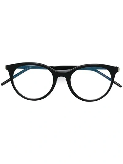 Shop Saint Laurent Eyewear Round Frame Glasses - Black