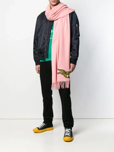 Shop Kenzo Tiger Scarf In Pink